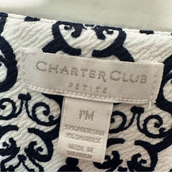 Charter Club petite medium black & white top - Picture 3 of 5